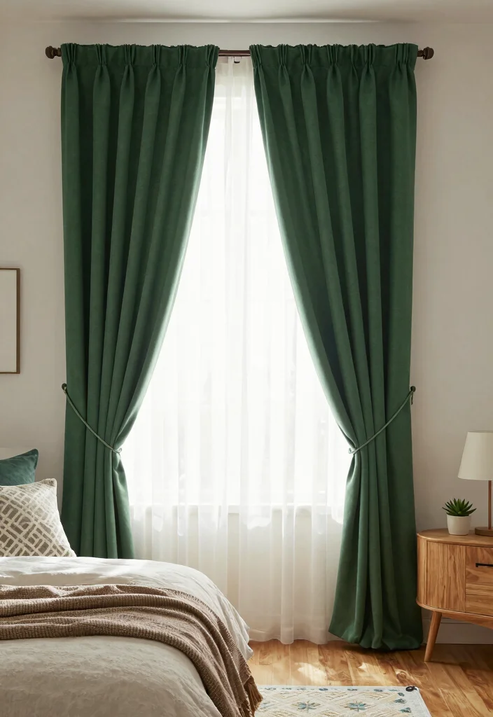 10 Blackout Curtain Bedroom Ideas for Better Sleep 1. Layered Textiles for a Cozy Vibe 0