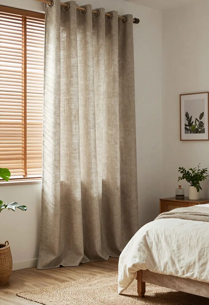 10 Blackout Curtain Bedroom Ideas for Better Sleep 4. Nature Inspired Textures for Serenity 0