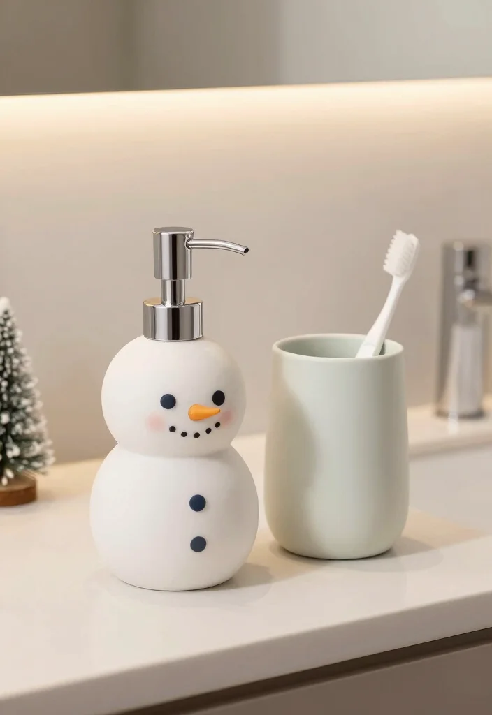 10 Christmas Bathroom Decor Ideas for Subtle Festive Style 7. Seasonal Soap Dispensers 0