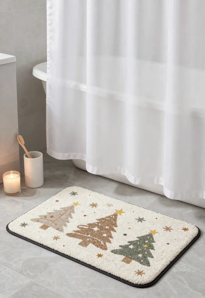10 Christmas Bathroom Decor Ideas for Subtle Festive Style 8. Seasonal Bath Accessories 0