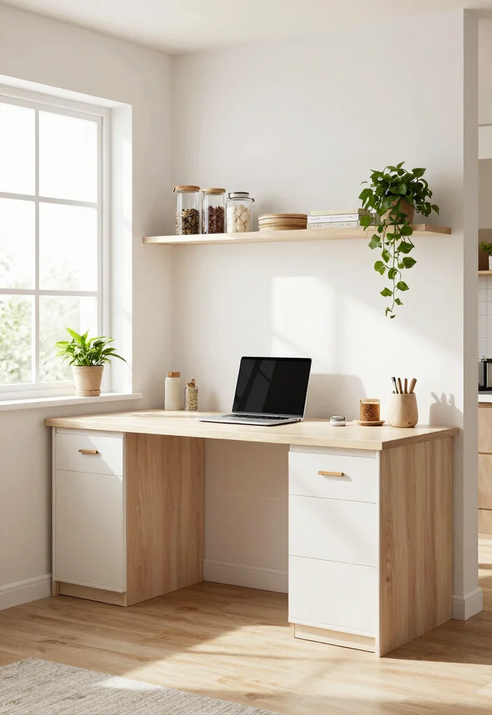 10 Desk in Kitchen Ideas for Small Home Offices 50 10 Desk in Kitchen Ideas for Small Home Offices 10. Bright and Open Wall Desk 0