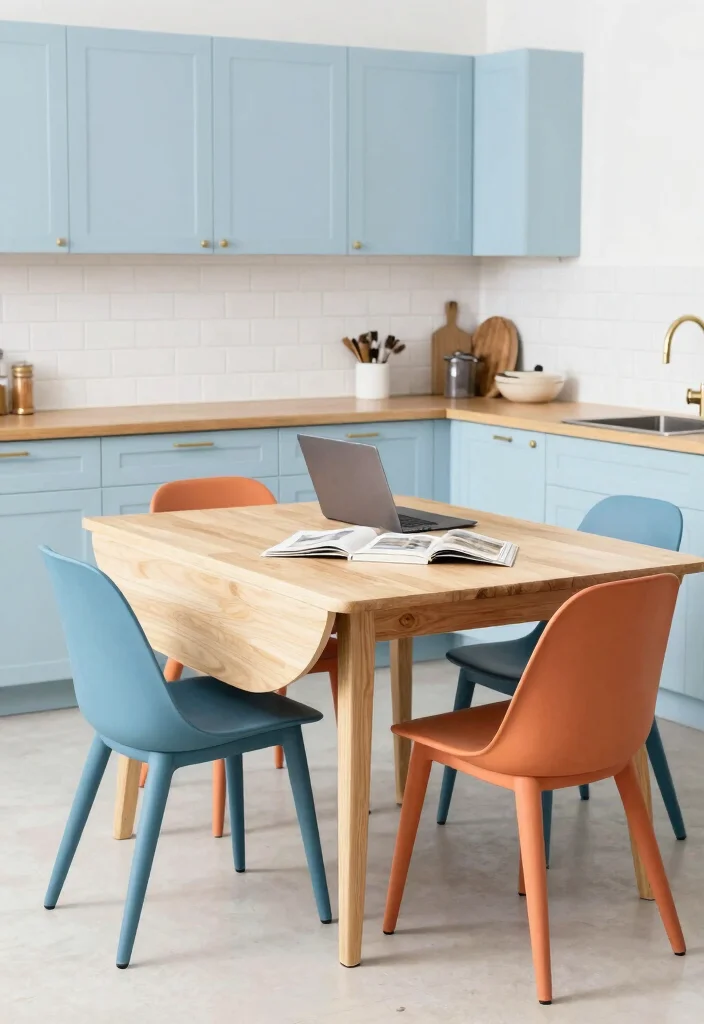 10 Desk in Kitchen Ideas for Small Home Offices 12 10 Desk in Kitchen Ideas for Small Home Offices 2. Drop Leaf Table Workspace 0