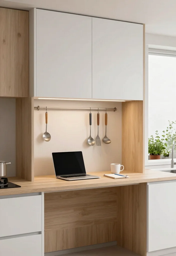 10 Desk in Kitchen Ideas for Small Home Offices 23 10 Desk in Kitchen Ideas for Small Home Offices 3. Under Cabinet Desks 0