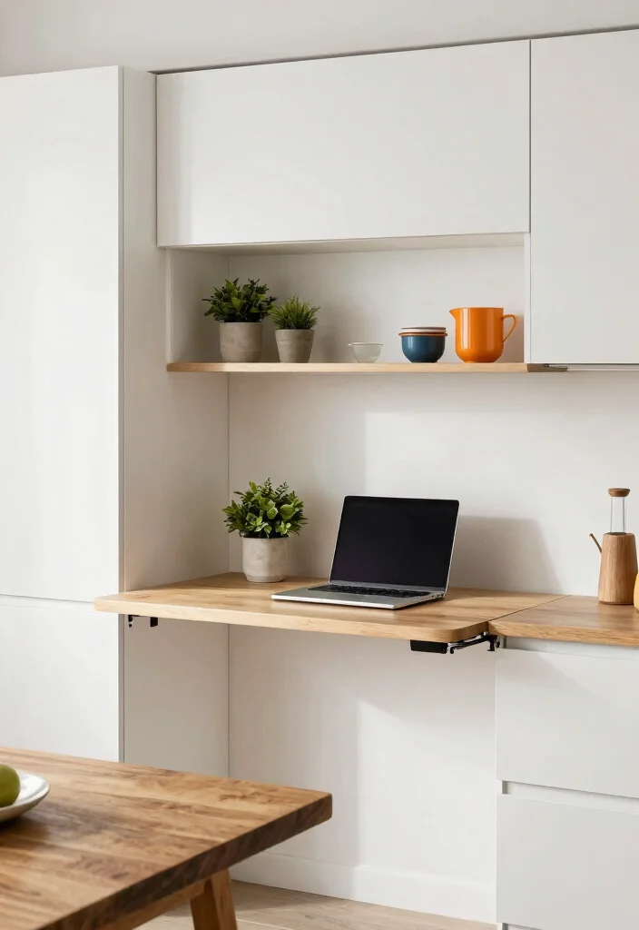 10 Desk in Kitchen Ideas for Small Home Offices 25 10 Desk in Kitchen Ideas for Small Home Offices 5. Wall Mounted Drop Down Desk 0
