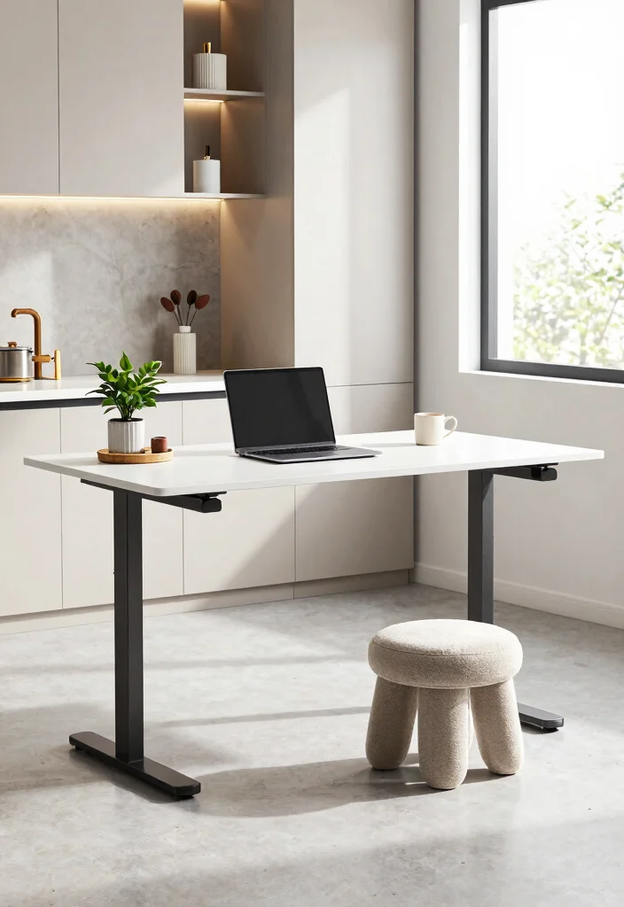 10 Desk in Kitchen Ideas for Small Home Offices 38 10 Desk in Kitchen Ideas for Small Home Offices 8. Stylish Stand Up Desk 0