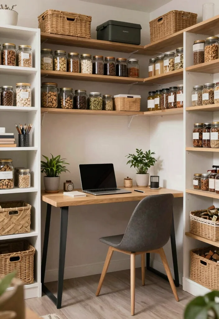 10 Desk in Kitchen Ideas for Small Home Offices 39 10 Desk in Kitchen Ideas for Small Home Offices 9. A Dedicated Workspace in a Pantry 0