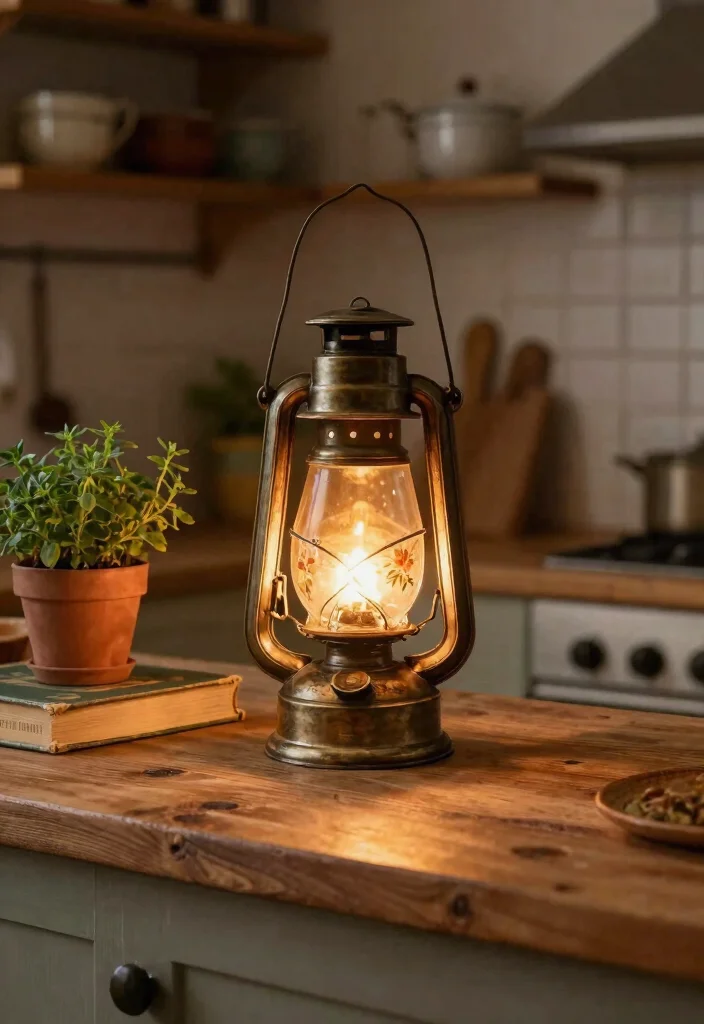 10 Kitchen Counter Lamp Ideas for Cozy Lighting 1. Antique Oil Lamps 0
