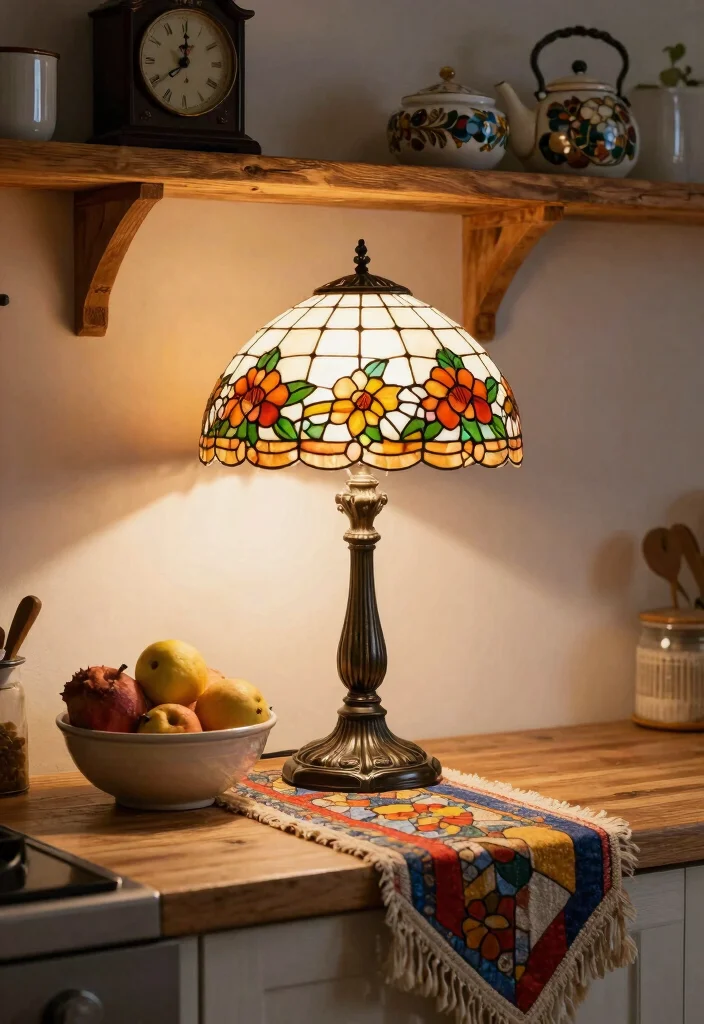10 Kitchen Counter Lamp Ideas for Cozy Lighting 2. Vintage Table Lamps 0