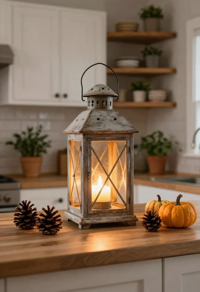 10 Kitchen Counter Lamp Ideas for Cozy Lighting 5. Farmhouse Lanterns 0