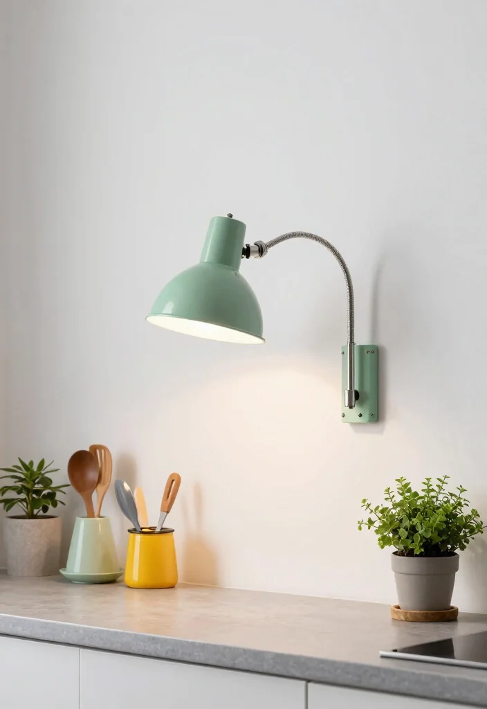 10 Kitchen Counter Lamp Ideas for Cozy Lighting 6. Retro Swing Arm Lamps 0
