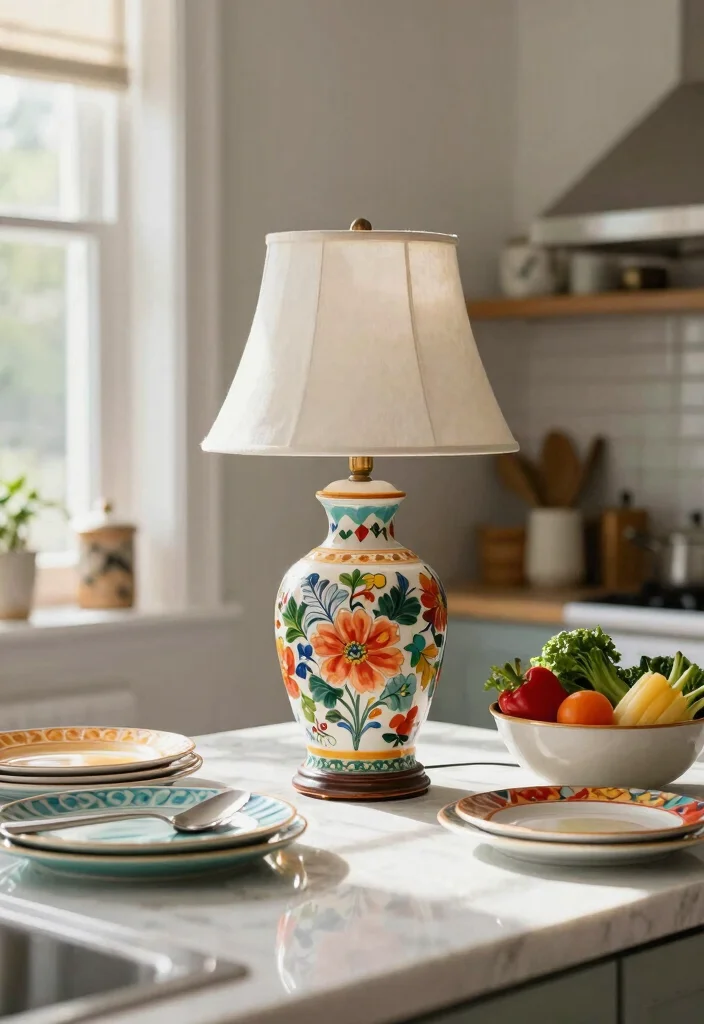 10 Kitchen Counter Lamp Ideas for Cozy Lighting 7. Vintage Ceramic Lamps 0