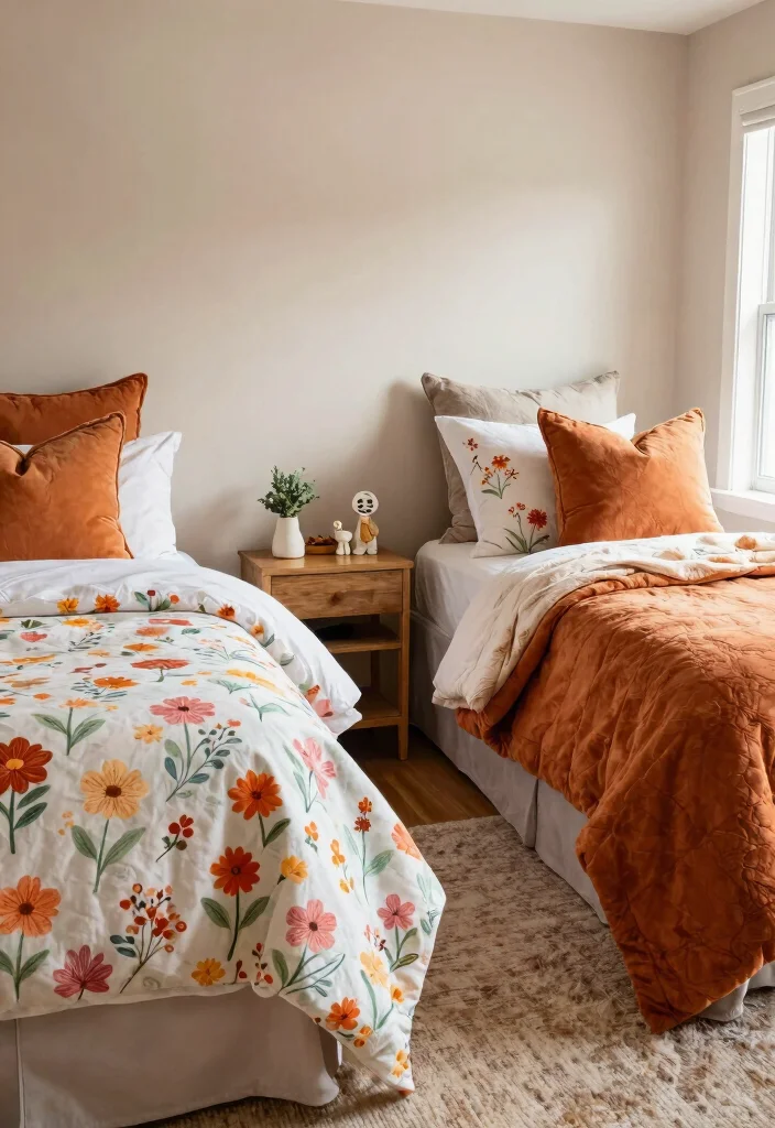 10 Shared Sister Bedroom Ideas That Feel Balanced 9. Seasonal Decor Swaps 0