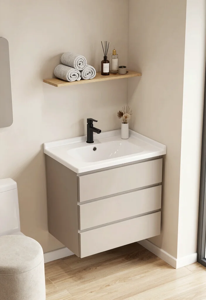 10 Small Bathroom Decorating Ideas That Feel Fresh and Open 36 10 Small Bathroom Decorating Ideas That Feel Fresh and Open 6. Choose Space Saving Furniture 0