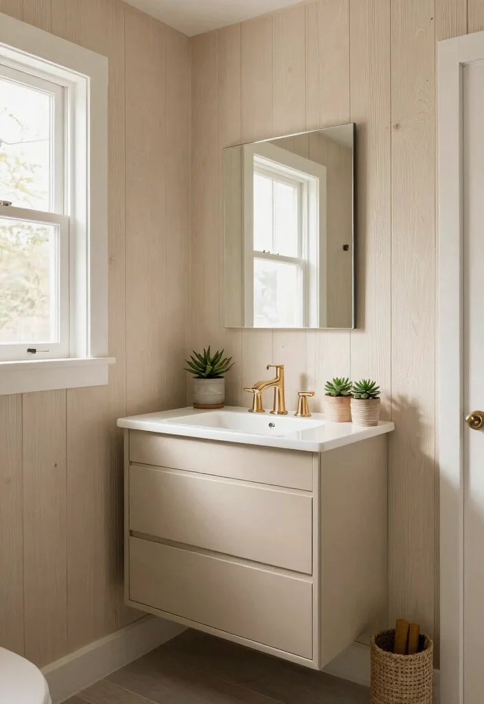 10 Small Bathroom Wainscoting Ideas for Classic Detail 5. Textured Panels 0