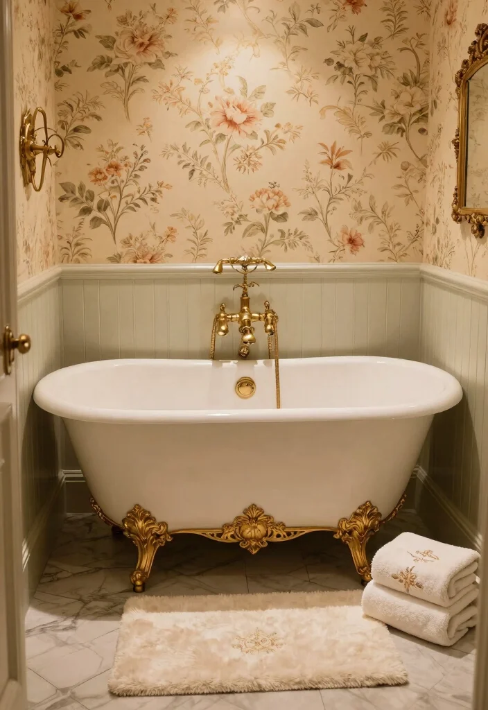 10 Small Bathroom with Bathtub Ideas That Actually Work 10. Elegant Victorian Oasis 0