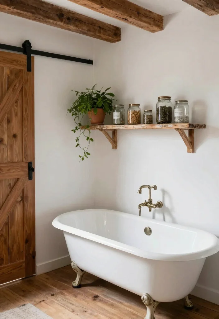 10 Small Bathroom with Bathtub Ideas That Actually Work 2. Farmhouse Chic with Bathtub 0