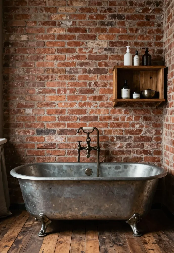 10 Small Bathroom with Bathtub Ideas That Actually Work 9. Vintage Industrial Twist 0