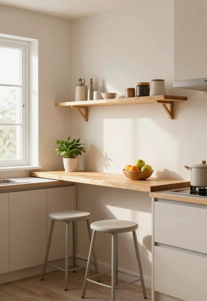10 Small Kitchen Breakfast Bar Ideas That Save Space 1 10 Small Kitchen Breakfast Bar Ideas That Save Space 1. Floating Shelf Breakfast Bar 0