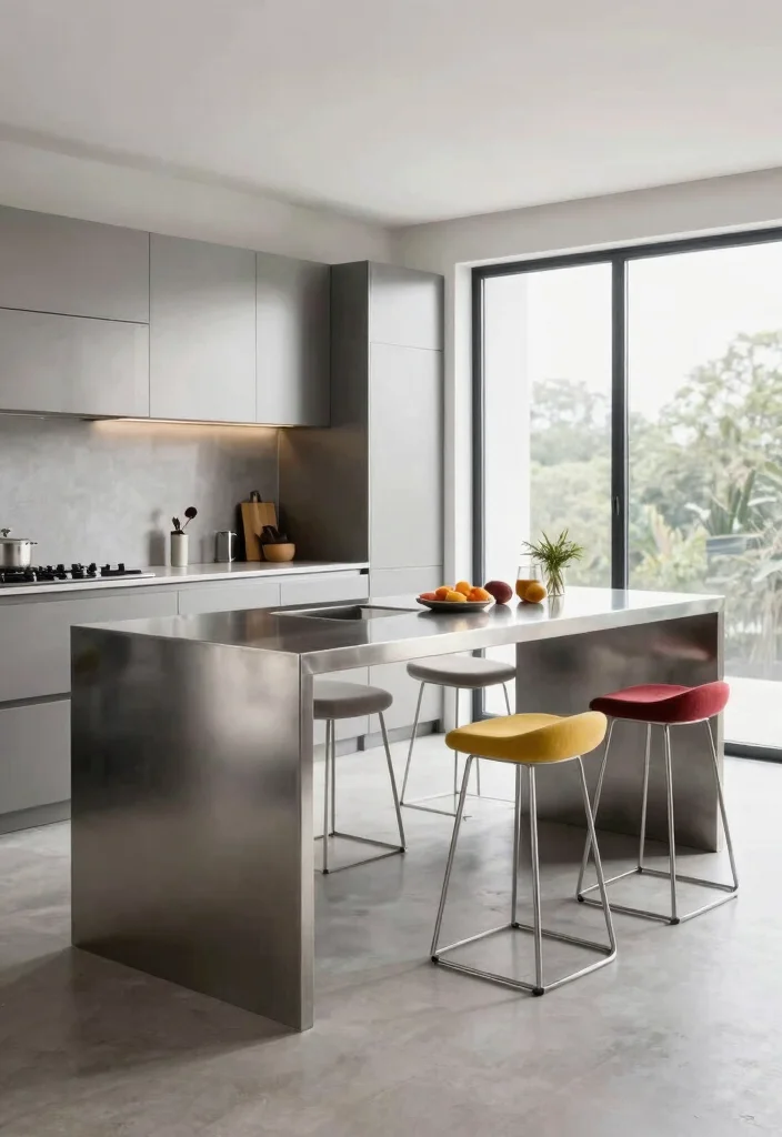 10 Small Kitchen Breakfast Bar Ideas That Save Space 47 10 Small Kitchen Breakfast Bar Ideas That Save Space 7. Minimalist Steel Bar 0