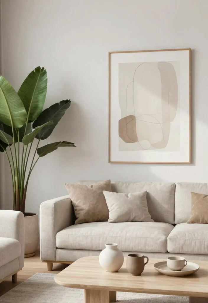 10 Small Living Room TV Wall Ideas with Clean Layout 9. Minimalist Decor Accents 0