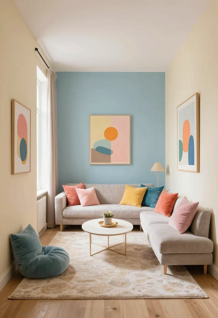 10 Small Narrow Living Room Ideas That Feel Open 2. Go for Light Colors 0