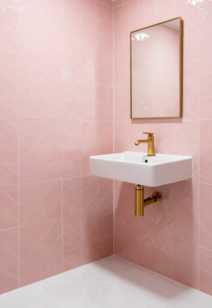 10 Small Pink Bathroom Ideas with a Chic Modern Feel 1. Blush Pink Wall Tiles 0