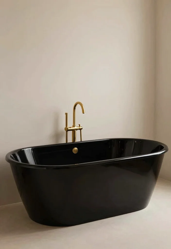 12 All Black Bathroom Ideas for a Bold Modern Statement 12. Black Tubs and Sinks 0