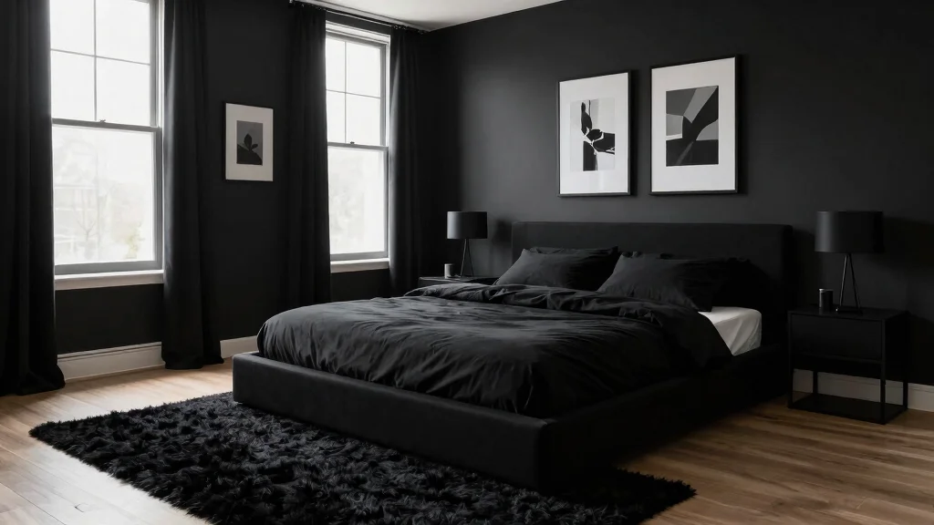 12 All Black Bedroom Ideas with Dramatic Mood