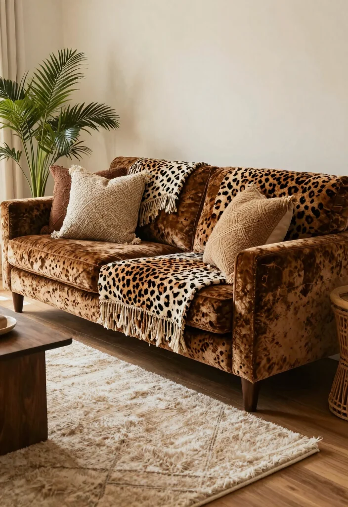 12 Animal Print Living Room Ideas with Bold Flair 48 12 Animal Print Living Room Ideas with Bold Flair 8. Layering Textures with Animal Prints 0
