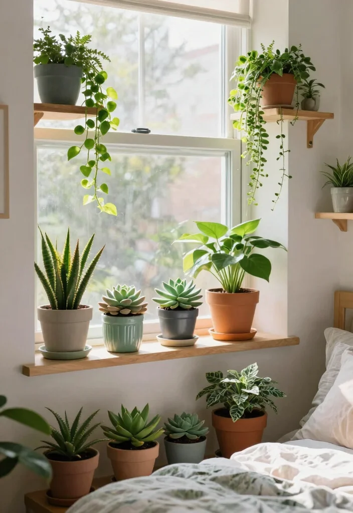 12 Apartment Bedroom Ideas with Practical Layouts 11. Create an Indoor Garden 0