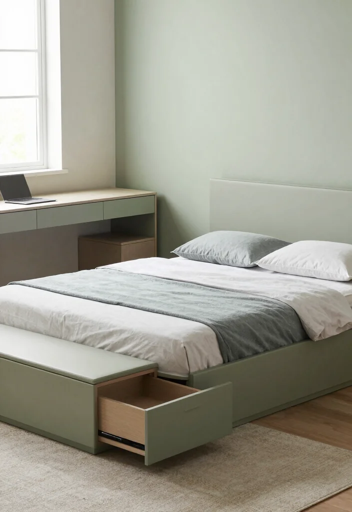 12 Apartment Bedroom Ideas with Practical Layouts 3. Incorporate Multi Functional Furniture 0