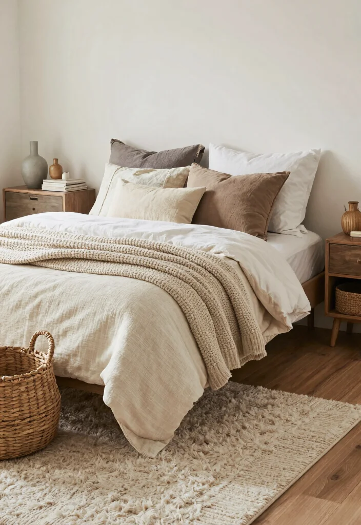 12 Apartment Bedroom Ideas with Practical Layouts 8. Layer Textures for Warmth 0
