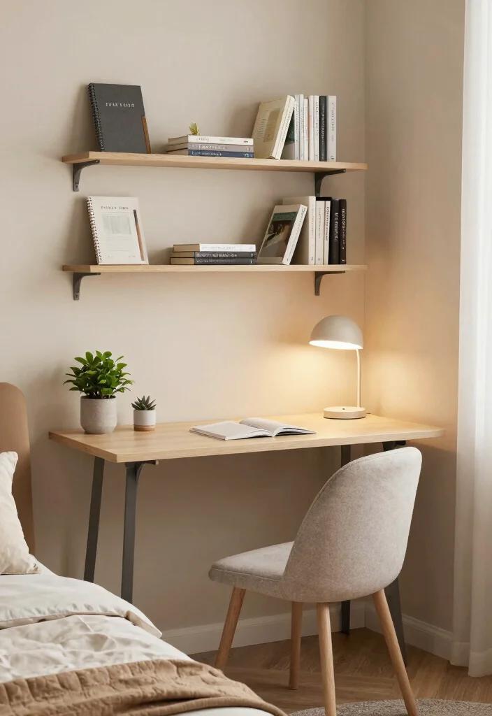 12 Apartment Bedroom Ideas with Practical Layouts 9. Opt for a Compact Workspace 0