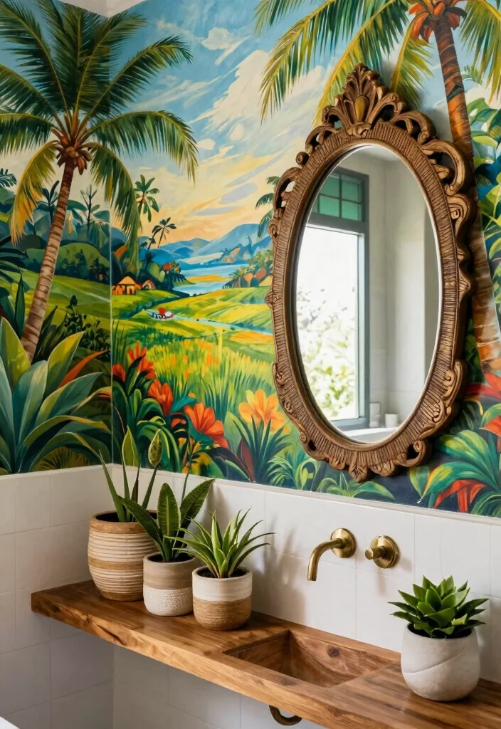 12 Bali Bathroom Ideas for a Serene Resort Style Feel 39 12 Bali Bathroom Ideas for a Serene Resort Style Feel 9. Artistic Touches with Decor 0