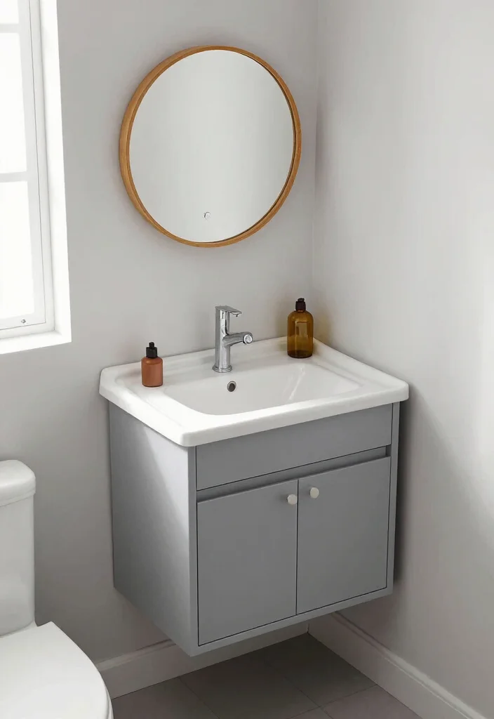 12 Bathroom Sink Cabinet Ideas for Smart Hidden Storage 3. Corner Sink Cabinets 0