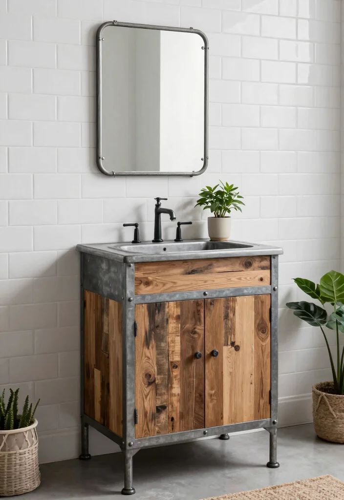 12 Bathroom Sink Cabinet Ideas for Smart Hidden Storage 6. Industrial Style Cabinets 0