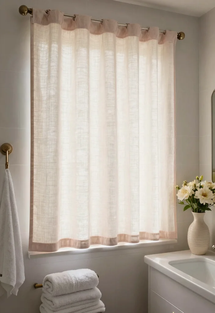 12 Bathroom Window Covering Ideas for Privacy and Light 9. Quilted Fabric Shades for Soft Comfort 0