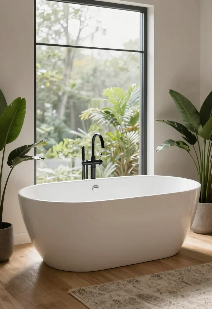 12 Bathtub Bathroom Ideas for Relaxing Everyday Comfort 1. Freestanding Elegance 0
