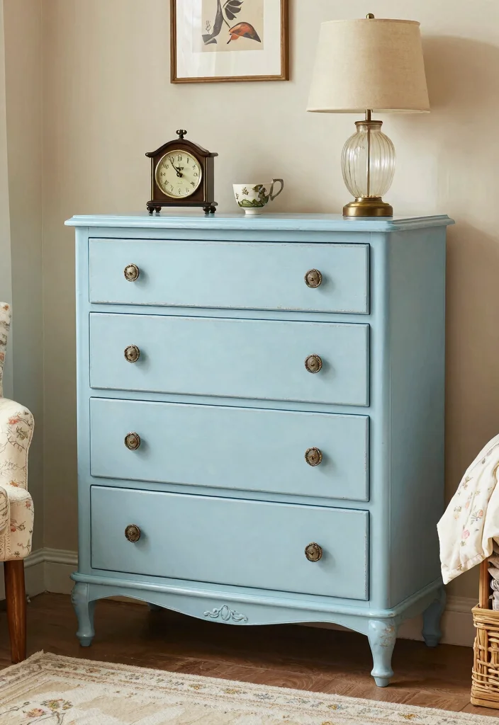 12 Bedroom Dresser Ideas for Storage and Style 2. Vintage Dresser Revamped 0
