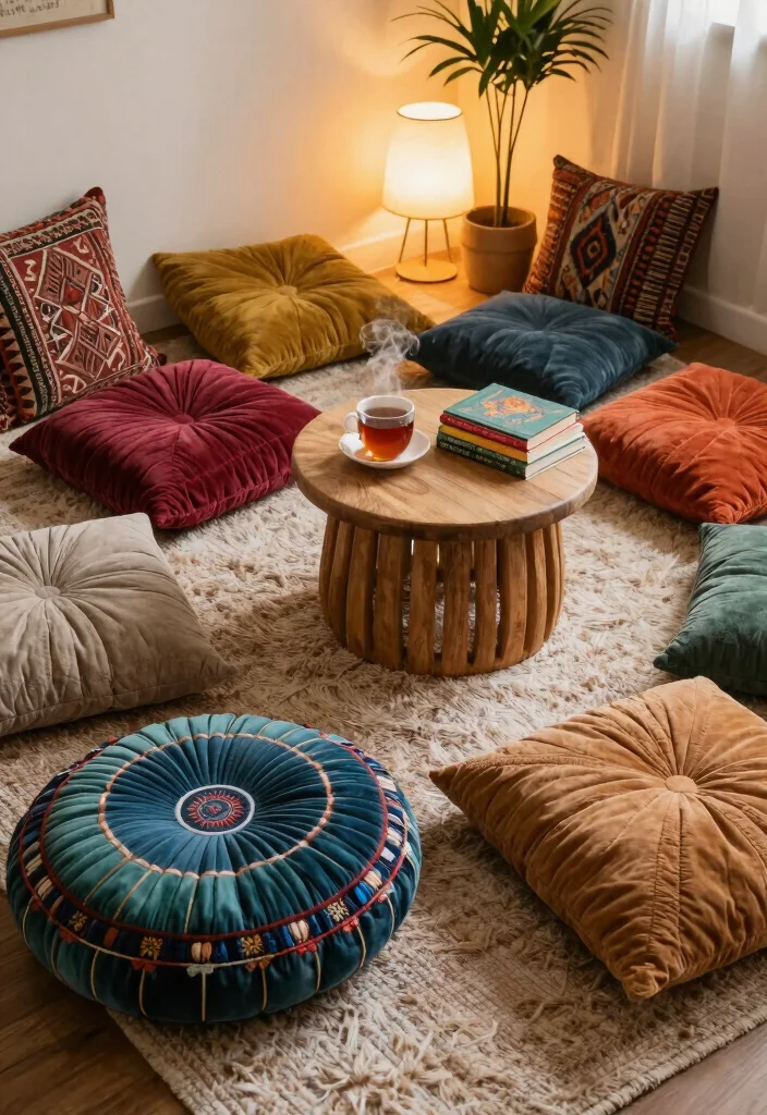 12 Bedroom Lounge Area Ideas for Relaxing Corners 1 12 Bedroom Lounge Area Ideas for Relaxing Corners 1. Floor Cushions for Instant Comfort 0