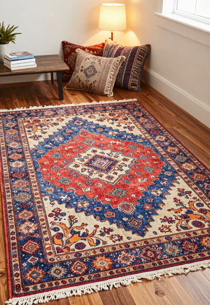 12 Bedroom Lounge Area Ideas for Relaxing Corners 13 12 Bedroom Lounge Area Ideas for Relaxing Corners 3. Bohemian Rugs to Define the Space 0