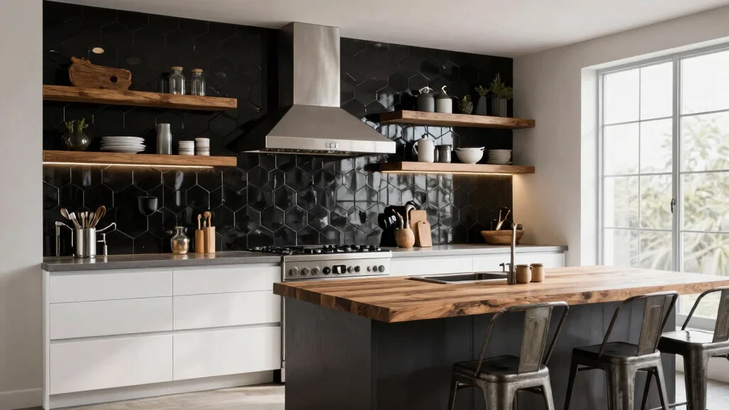 12 Black Kitchen Backsplash Ideas with Bold Contrast