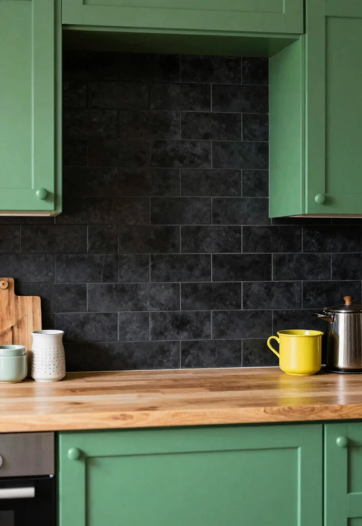 12 Black Kitchen Backsplash Ideas with Bold Contrast 3. Matte Black Tiles 0 1