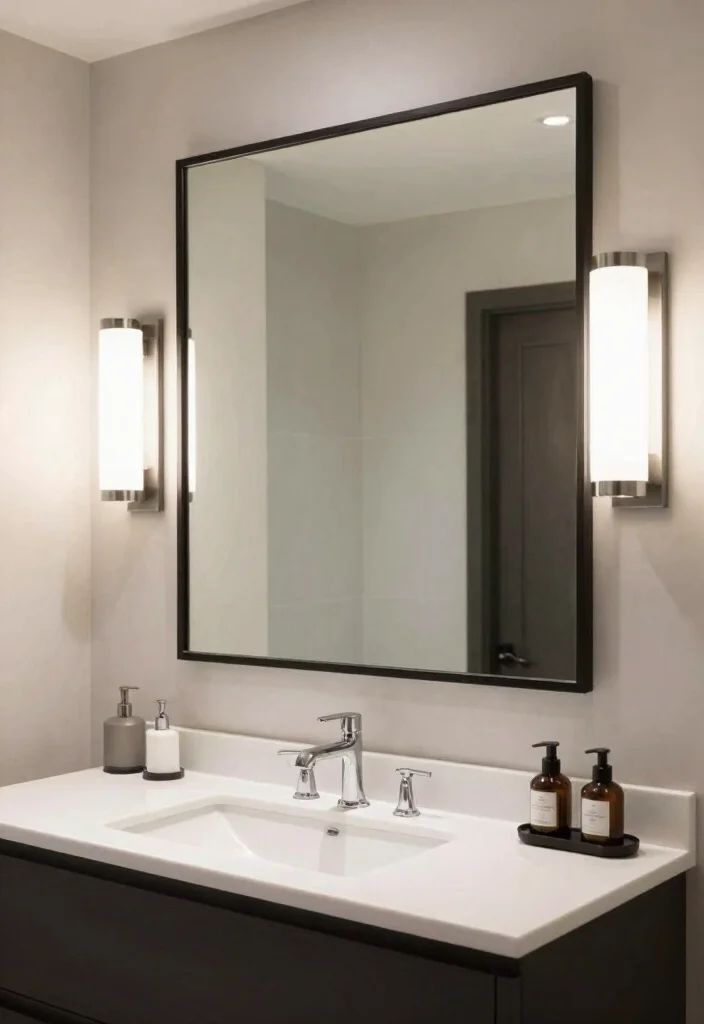 12 Black and Cream Bathroom Ideas with Elegant Contrast 11. Statement Mirrors 0