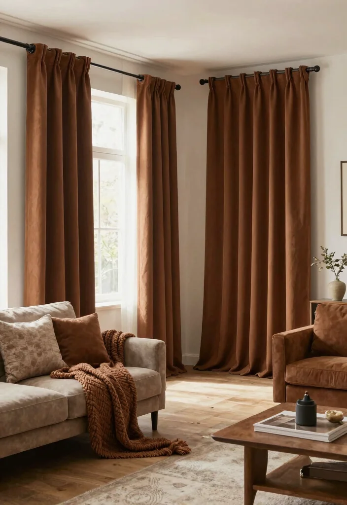 12 Brown Curtain Living Room Ideas for Warm Balance 63 12 Brown Curtain Living Room Ideas for Warm Balance Conclusion 0