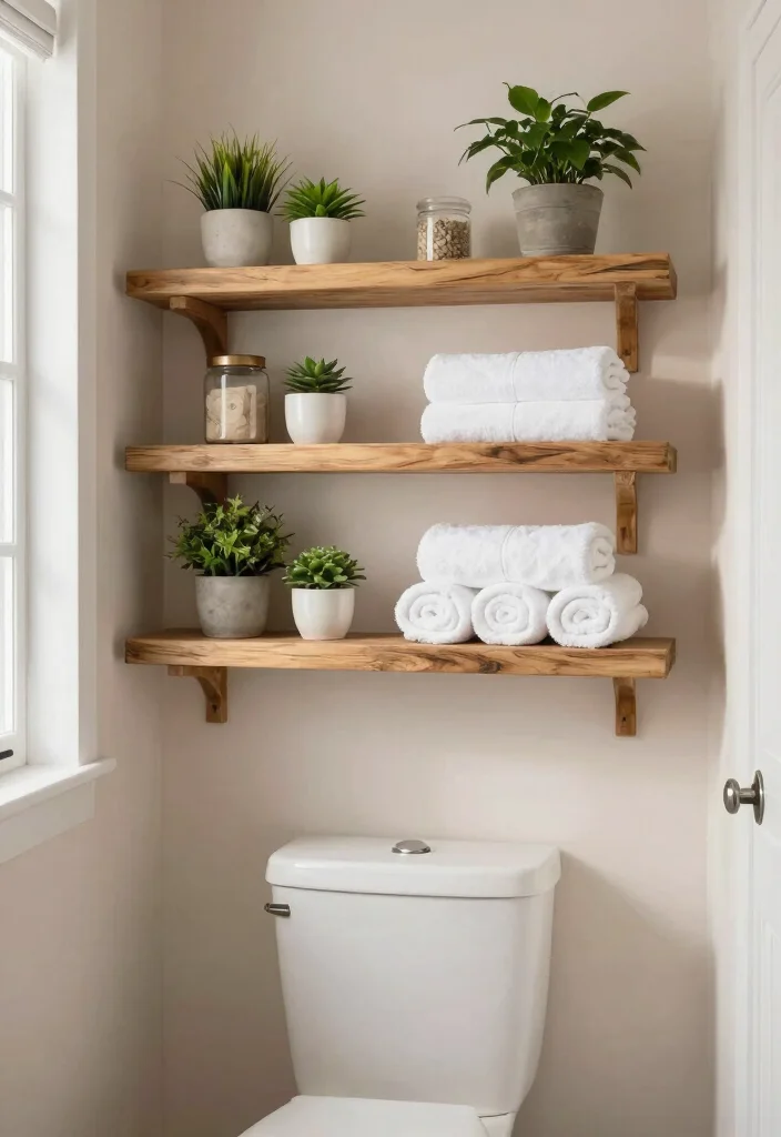 12 Budget Friendly Small Bathroom Decor Ideas That Work 1 12 Budget Friendly Small Bathroom Decor Ideas That Work 1. Rustic Wooden Shelves 0