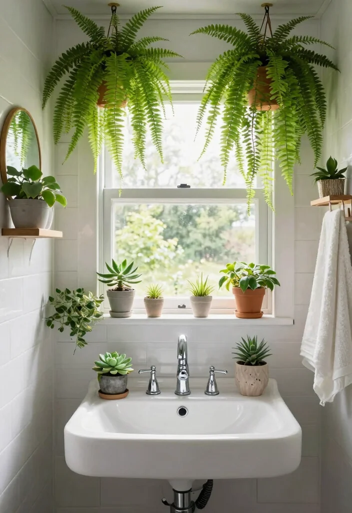 12 Camper Bathroom Ideas with Clever Space Solutions 61 12 Camper Bathroom Ideas with Clever Space Solutions 11. Plants to Freshen Up the Space 0