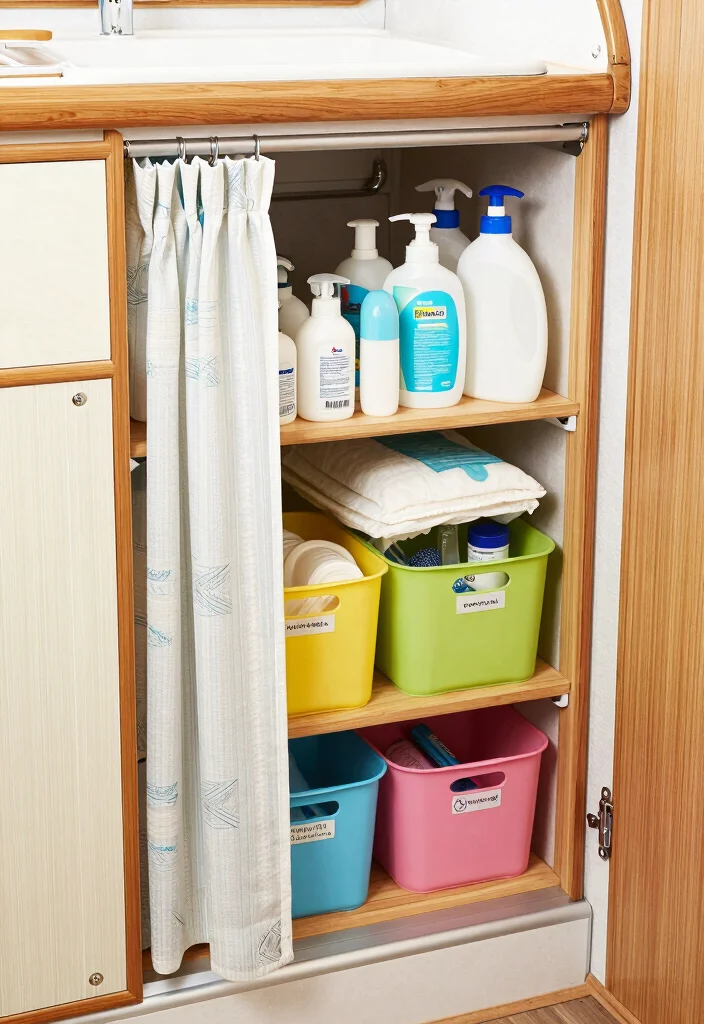 12 Camper Bathroom Ideas with Clever Space Solutions 14 12 Camper Bathroom Ideas with Clever Space Solutions 4. Utilize Under Sink Space 0