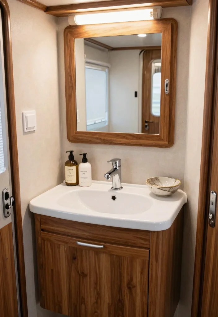 12 Camper Bathroom Ideas with Clever Space Solutions 15 12 Camper Bathroom Ideas with Clever Space Solutions 5. Compact Vanity Ideas 0
