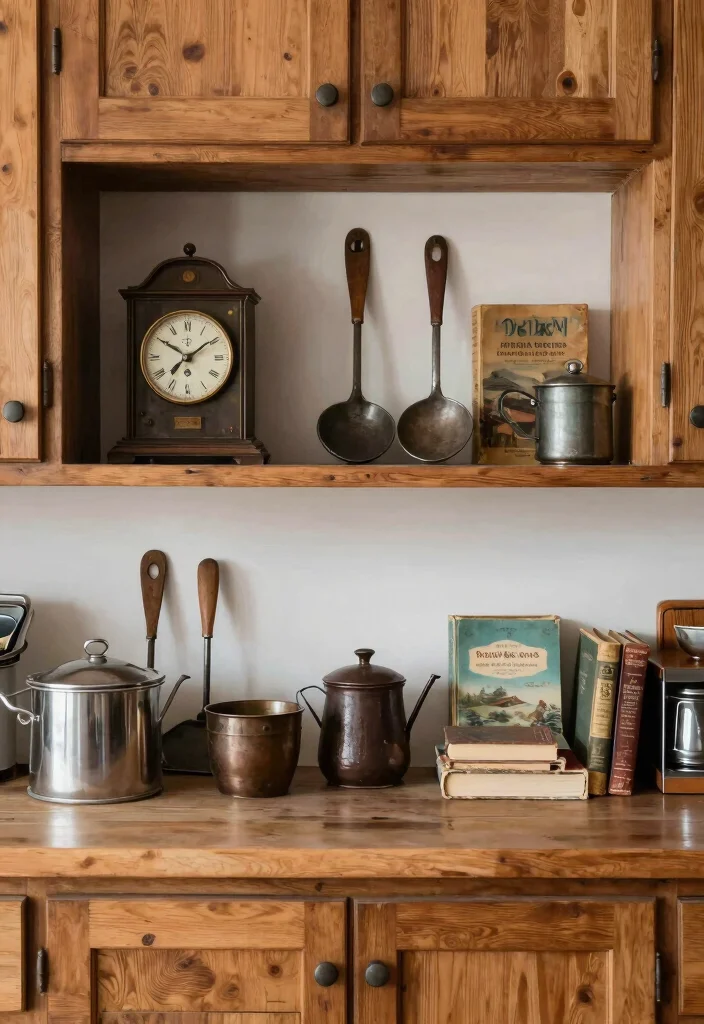 12 Decorating Above Kitchen Cabinet Ideas That Add Height 2. Vintage Finds for a Unique Touch 0